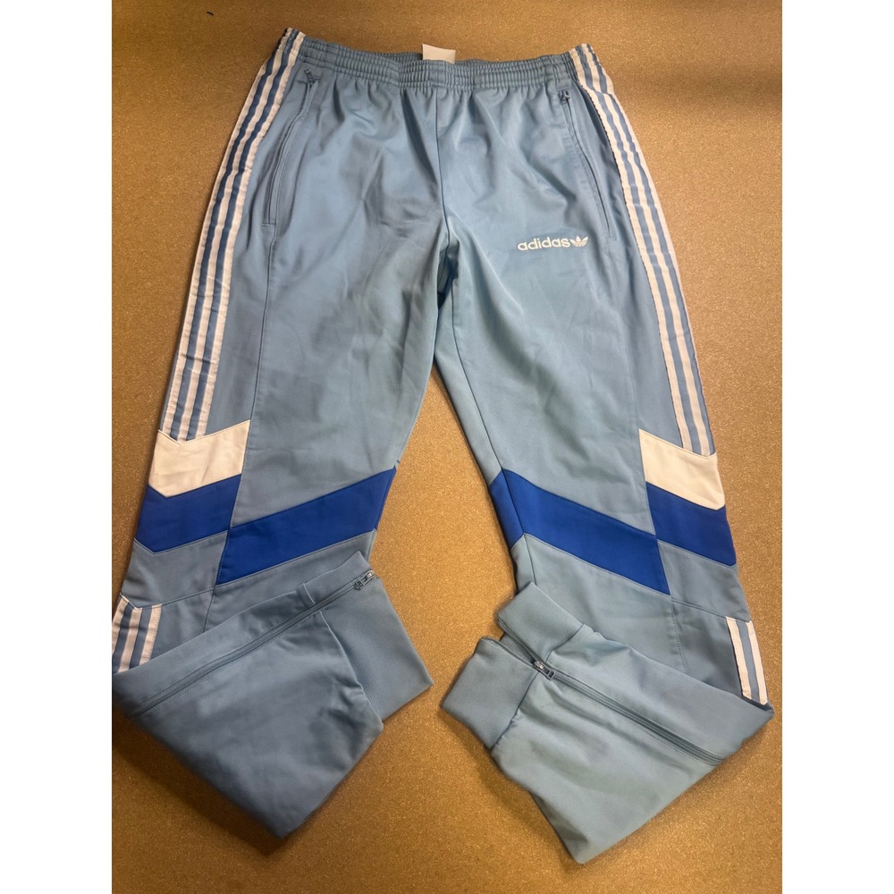 Adidas Originals Light Blue Colorblock Track Pants Mens M Joggers Y2k Trefoil - Picture 3 of 9